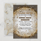 Flora Garden Elegant Birthday Invitation Template  Kaart (Voorkant / Achterkant)