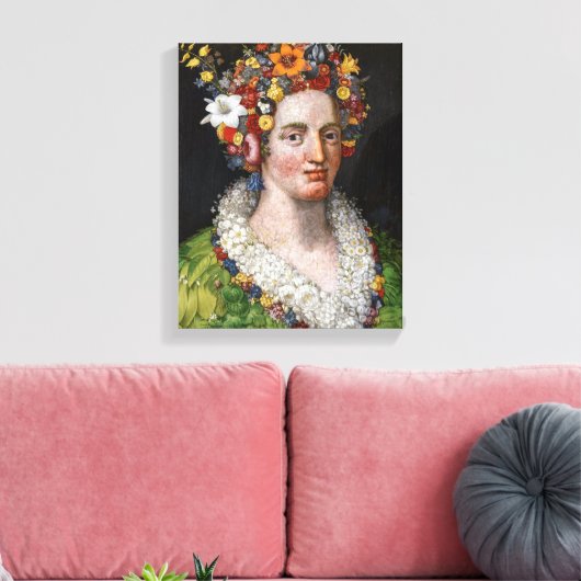 Flora | Giuseppe Arcimboldo | Canvas Afdruk (Insitu (Woonkamer))