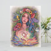 Flora Goddess Fairy Fantasy Flowers Woman Art Kaar (Staand voorkant)