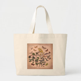  flora-illustratie Wildbloemen Grote Tote Bag