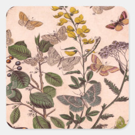  flora-illustratie Wildbloemen Vierkante Sticker