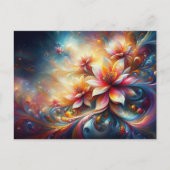 Flora in kleurrijke AI fantasie Briefkaart (Voorkant)