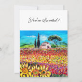 FLORA IN TOSCANE/ Velden ,Klaprozen en Zonnebloeme Kaart (Voorkant)