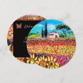 FLORA IN TOSCANE/ Velden ,Klaprozen en Zonnebloeme Kaart (Voorkant / Achterkant)