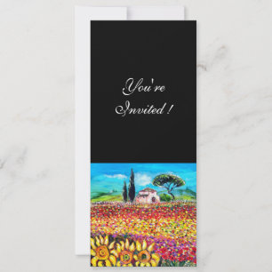 FLORA IN TOSCANE/ Velden, klaprozen en zonnebloeme Kaart
