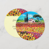 FLORA IN TUSCANIE/ Velden, klaprozen en zonnebloem Kaart (Voorkant / Achterkant)