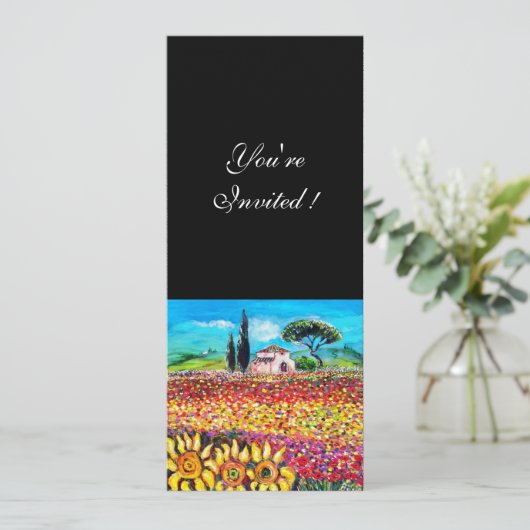 FLORA IN TUSCANIE/ Velden, klaprozen en zonnebloem Kaart (Staand voorkant)