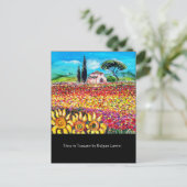 FLORA IN TUSCANY/Fields, papavers en zonnebloemen Briefkaart (Staand voorkant)
