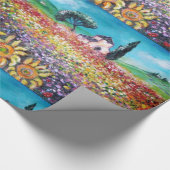FLORA IN TUSCANY/Fields, papavers en zonnebloemen Cadeaupapier (Hoek)