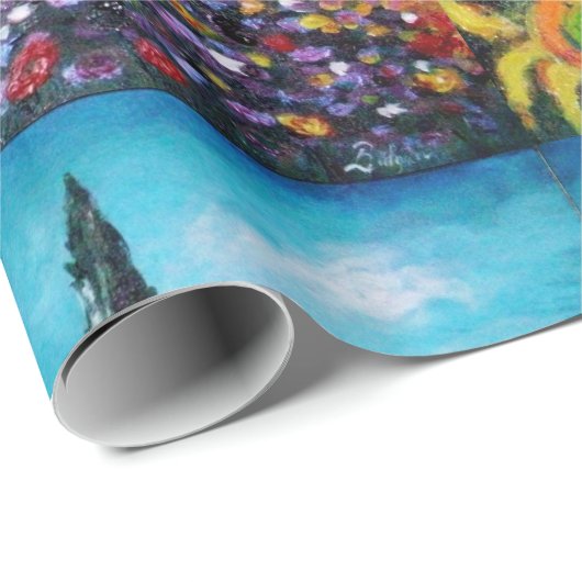 FLORA IN TUSCANY/Fields, papavers en zonnebloemen Cadeaupapier (Rol Hoek)