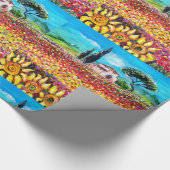 FLORA IN TUSCANY/Fields, papavers en zonnebloemen Cadeaupapier (Hoek)