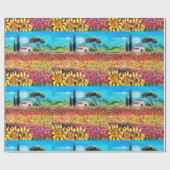 FLORA IN TUSCANY/Fields, papavers en zonnebloemen Cadeaupapier (Vlak)
