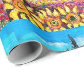 FLORA IN TUSCANY/Fields, papavers en zonnebloemen Cadeaupapier (Rol Hoek)