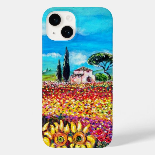 FLORA IN TUSCANY/Fields, papavers en zonnebloemen Case-Mate iPhone Case (Achterkant)