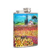 FLORA IN TUSCANY/Fields, papavers en zonnebloemen Heupfles (Rechts)