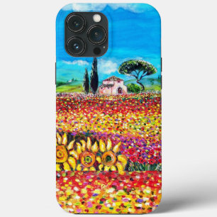 FLORA IN TUSCANY/Fields, papavers en zonnebloemen iPhone 13 Pro Max Hoesje