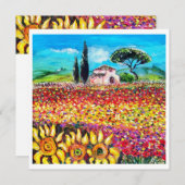 FLORA IN TUSCANY/Fields, papavers en zonnebloemen Kaart (Voorkant / Achterkant)