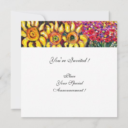 FLORA IN TUSCANY/Fields, papavers en zonnebloemen Kaart (Achterkant)