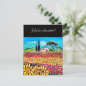 FLORA IN TUSCANY/Fields, papavers en zonnebloemen Kaart (Staand voorkant)