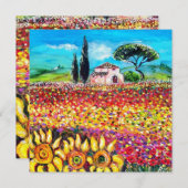 FLORA IN TUSCANY/Fields, papavers en zonnebloemen Kaart (Voorkant / Achterkant)