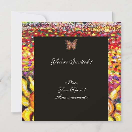 FLORA IN TUSCANY/Fields, papavers en zonnebloemen Kaart (Achterkant)