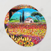 FLORA IN TUSCANY/Fields, papavers en zonnebloemen Kaart (Voorkant / Achterkant)