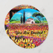 FLORA IN TUSCANY/Fields, papavers en zonnebloemen Kaart (Voorkant / Achterkant)