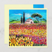 FLORA IN TUSCANY/Fields, papavers en zonnebloemen Kaart (Voorkant / Achterkant)