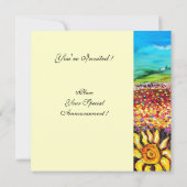 FLORA IN TUSCANY/Fields, papavers en zonnebloemen Kaart (Achterkant)