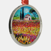 FLORA IN TUSCANY/Fields, papavers en zonnebloemen Metalen Ornament (Rechts)