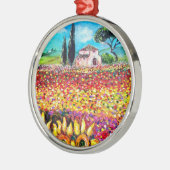 FLORA IN TUSCANY/Fields, papavers en zonnebloemen Metalen Ornament (Links)