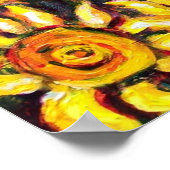 FLORA IN TUSCANY/Fields, papavers en zonnebloemen Poster (Hoek)