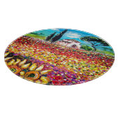 FLORA IN TUSCANY/Fields, papavers en zonnebloemen Snijplank (Hoek)