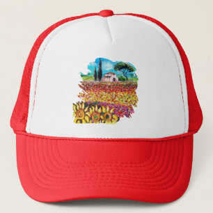 FLORA IN TUSCANY/Fields, papavers en zonnebloemen Trucker Pet
