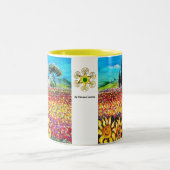 FLORA IN TUSCANY/Fields, papavers en zonnebloemen Tweekleurige Koffiemok (Center)