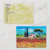 FLORA IN TUSCANY/Fields, papavers en zonnebloemen Visitekaartje (Voorkant / Achterkant)