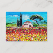 FLORA IN TUSCANY/Fields, papavers en zonnebloemen Visitekaartje (Achterkant)