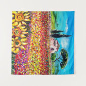 FLORA IN TUSCANY/Fields, papavers en zonnebloemen Wandkleed (Voorkant (horizontaal))