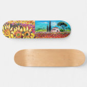FLORA IN TUSCANY, rood, groen, roze Persoonlijk Skateboard (Horizontaal)