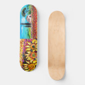 FLORA IN TUSCANY, rood, groen, roze Persoonlijk Skateboard (Voorkant)