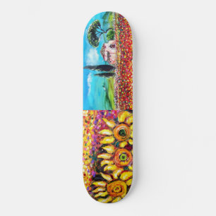 FLORA IN TUSCANY, rood, groen, roze Persoonlijk Skateboard