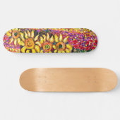 FLORA IN TUSCANY, rood, groen, roze Skateboard (Horizontaal)