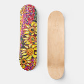 FLORA IN TUSCANY, rood, groen, roze Skateboard (Voorkant)