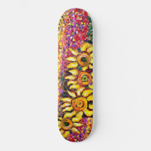 FLORA IN TUSCANY, rood, groen, roze Skateboard