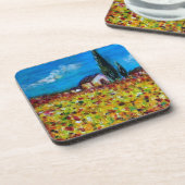 FLORA IN TUSCANY/Vloervelden, papavers Onderzetter (Linkerzijde)