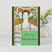 FLORA / LADY MET WITTE VRIJGEZELLENFEEST KAART (Staand voorkant)