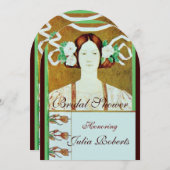 FLORA / LADY MET WITTE VRIJGEZELLENFEEST KAART (Voorkant / Achterkant)