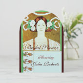 FLORA / LADY MET WITTE VRIJGEZELLENFEEST KAART (Staand voorkant)