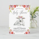 Flora Lamb Baby shower Kaart (Staand voorkant)