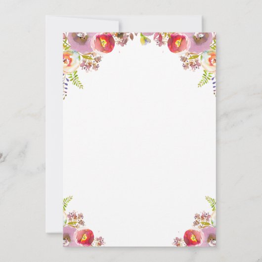 Flora Lamb Baby shower Kaart (Achterkant)